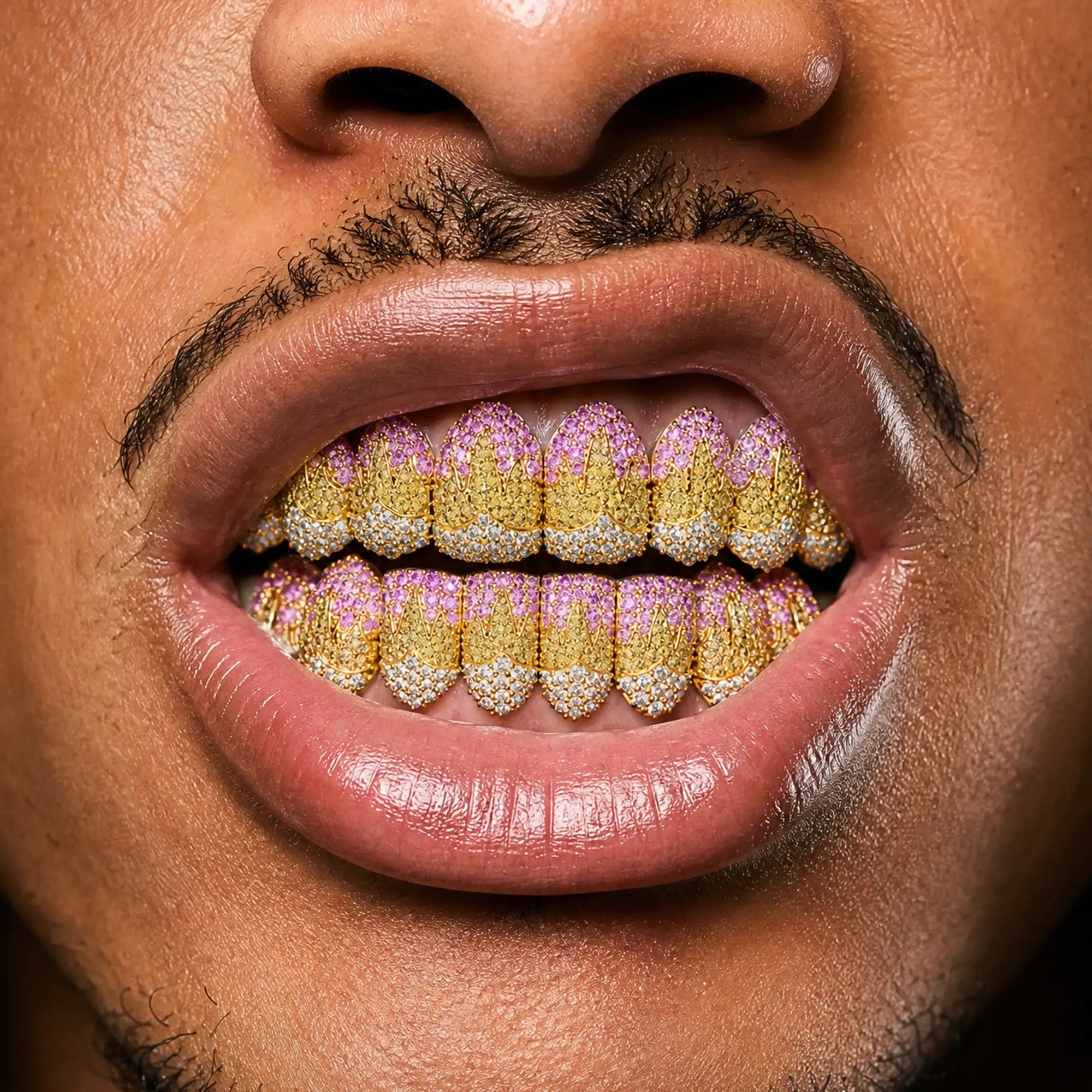 Melting Color Flame Pave Grillz