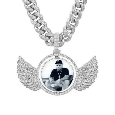 Pendentif photo ailes rotatives personnalisées