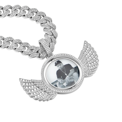 Pendentif photo ailes rotatives personnalisées
