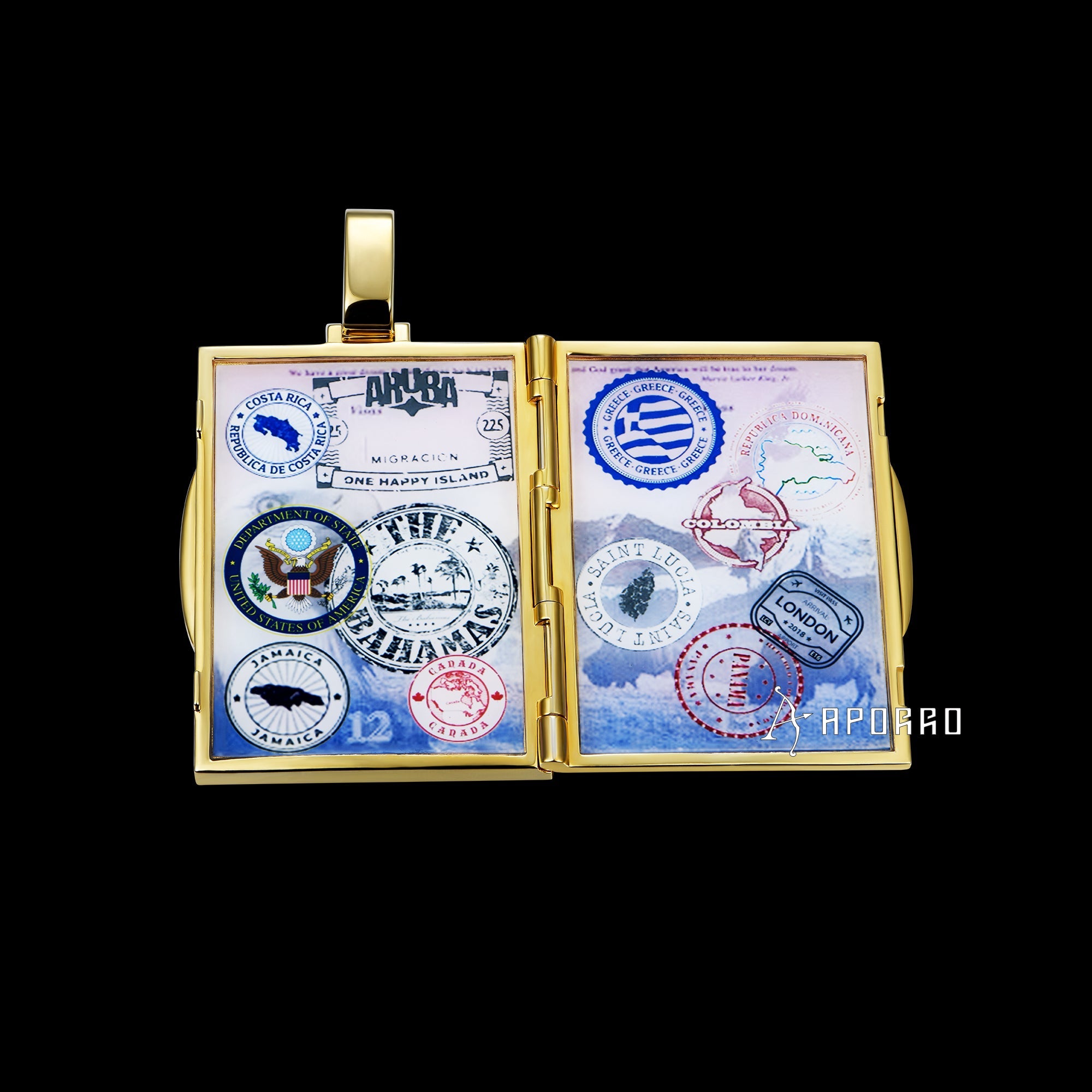APORRO Premium Custom Iced Out Passport Pendant