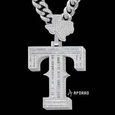 APORRO Premium Custom Baguette T Pendant