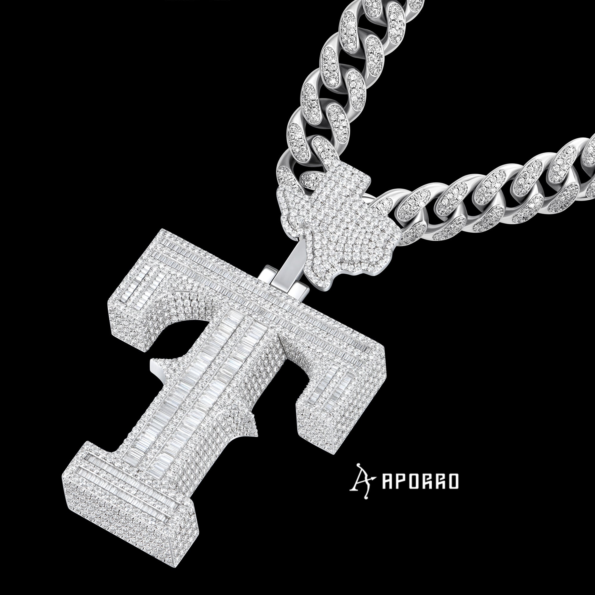 APORRO Premium Custom Baguette T Pendant