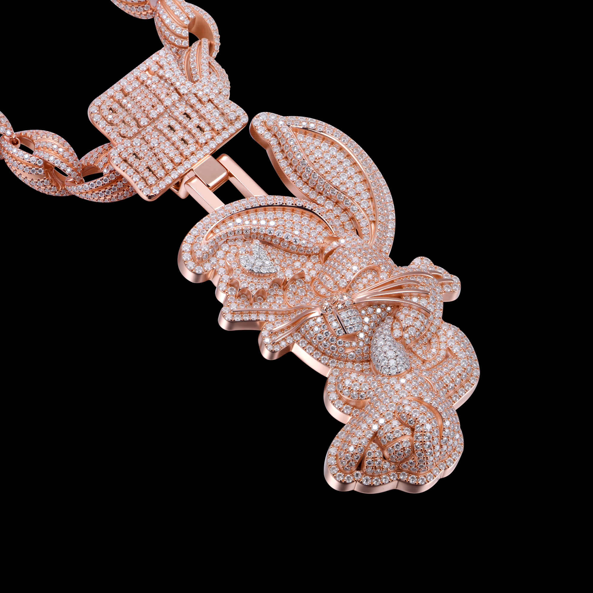 APORRO Premium Custom 3D Iced Bugs Bunny Pendant