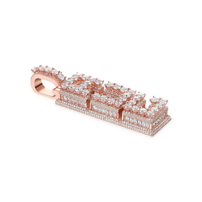 Custom Radiant Layers Vertical Letter Pendant - Rose Gold