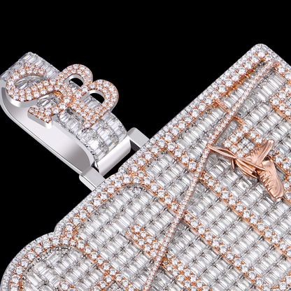 APORRO Premium Custom Name Pendant With Emerald Cut Diamonds
