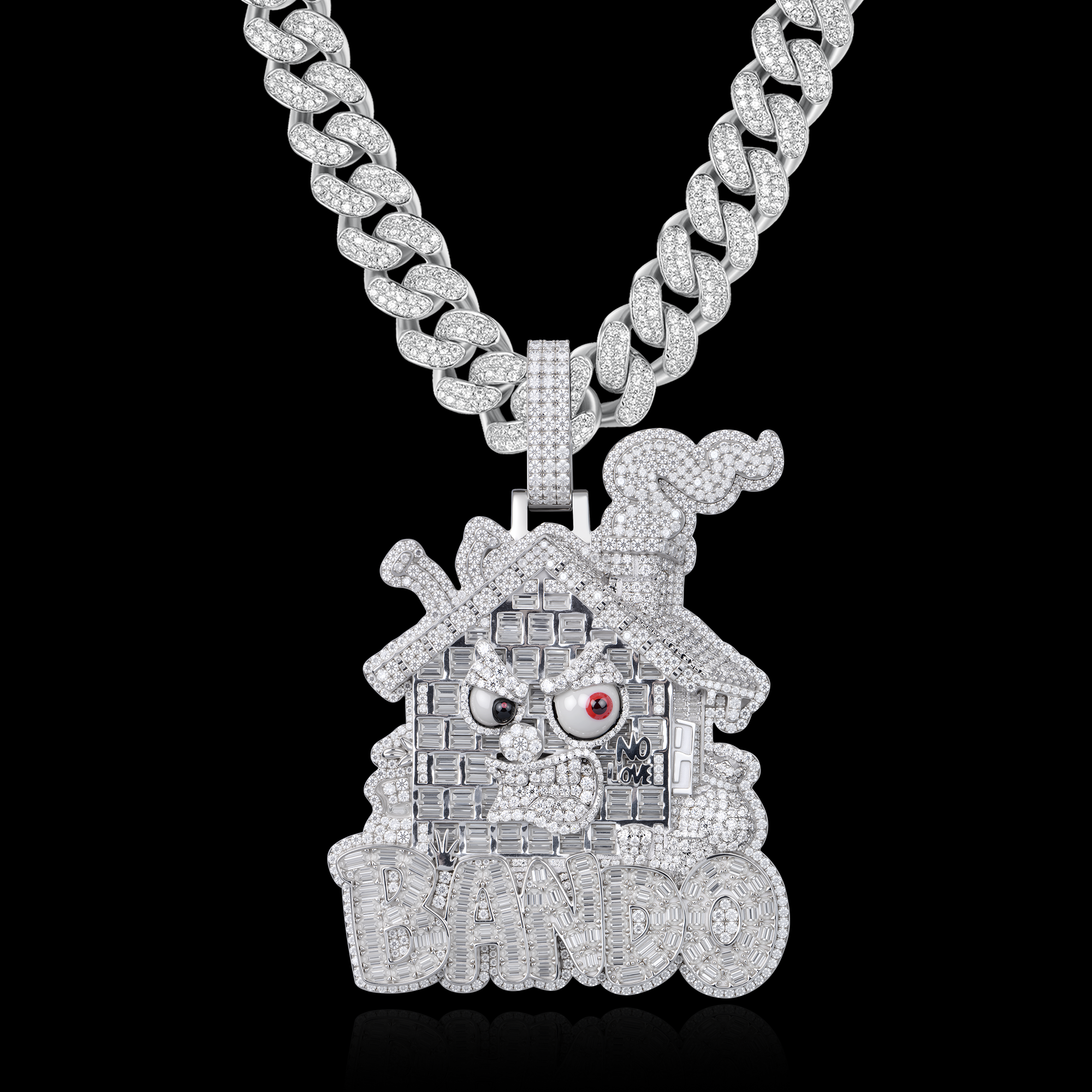 APORRO Premium Custom Fully Iced Pendant With Baguette Stones