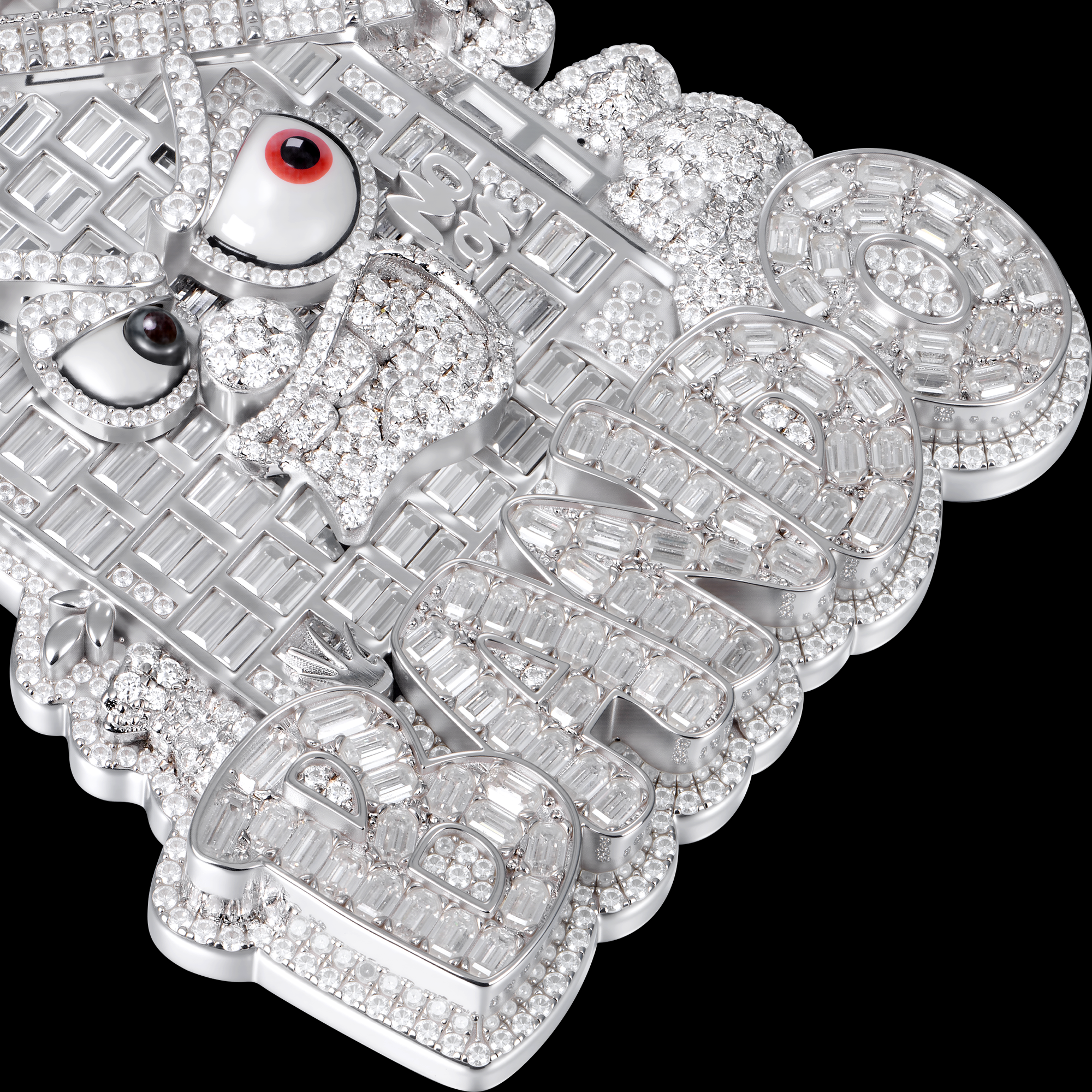APORRO Premium Custom Fully Iced Pendant With Baguette Stones