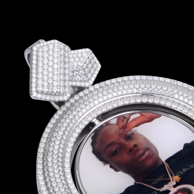 Ciondolo fotografico girevole a doppia faccia con display personalizzato APORRO Premium