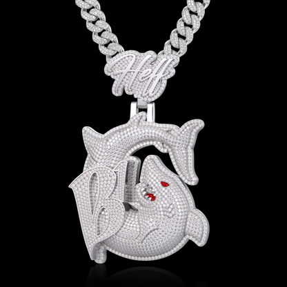 APORRO Premium Custom 3D Iced Shark Pendant