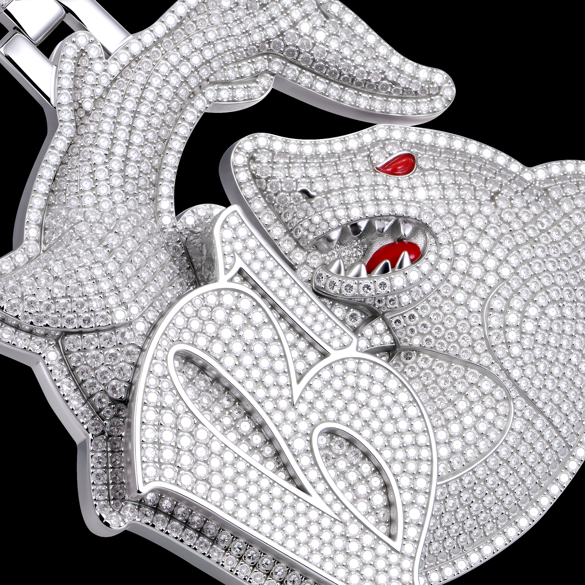 APORRO Premium Custom 3D Iced Shark Pendant