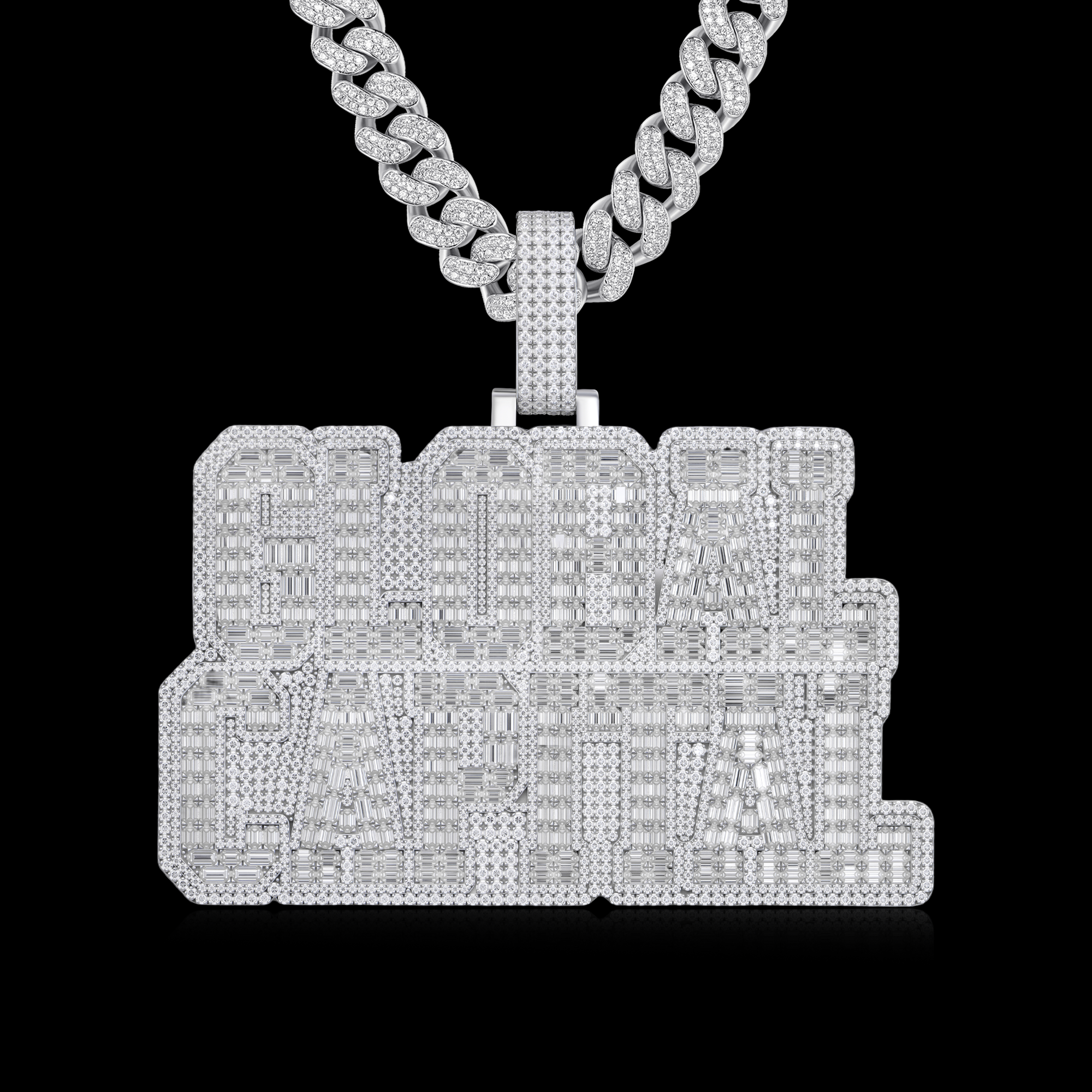 APORRO Premium Custom Iced Letters Pendant With Emerald Cut Diamonds