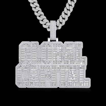 APORRO Premium Custom Iced Letters Pendant With Emerald Cut Diamonds