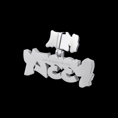 Ciondolo con carattere Graffiti completamente ghiacciato personalizzato APORRO Premium