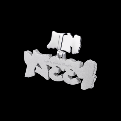 APORRO Premium Custom Fully Iced Graffiti Font Pendant