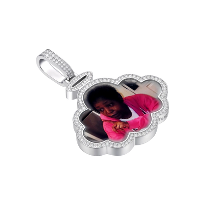 Custom Angel Cloud Double-Sided Photo Pendant