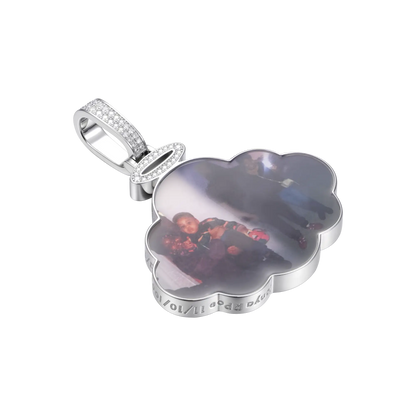Custom Angel Cloud Double-Sided Photo Pendant