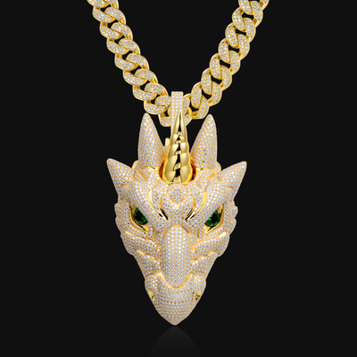 APORRO Premium Custom Buss Down 3D-Drachenkopf-Anhänger