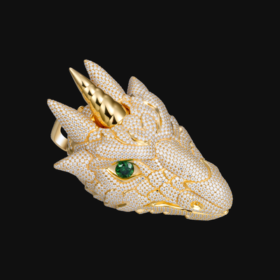 APORRO Premium Custom Buss Down 3D-Drachenkopf-Anhänger