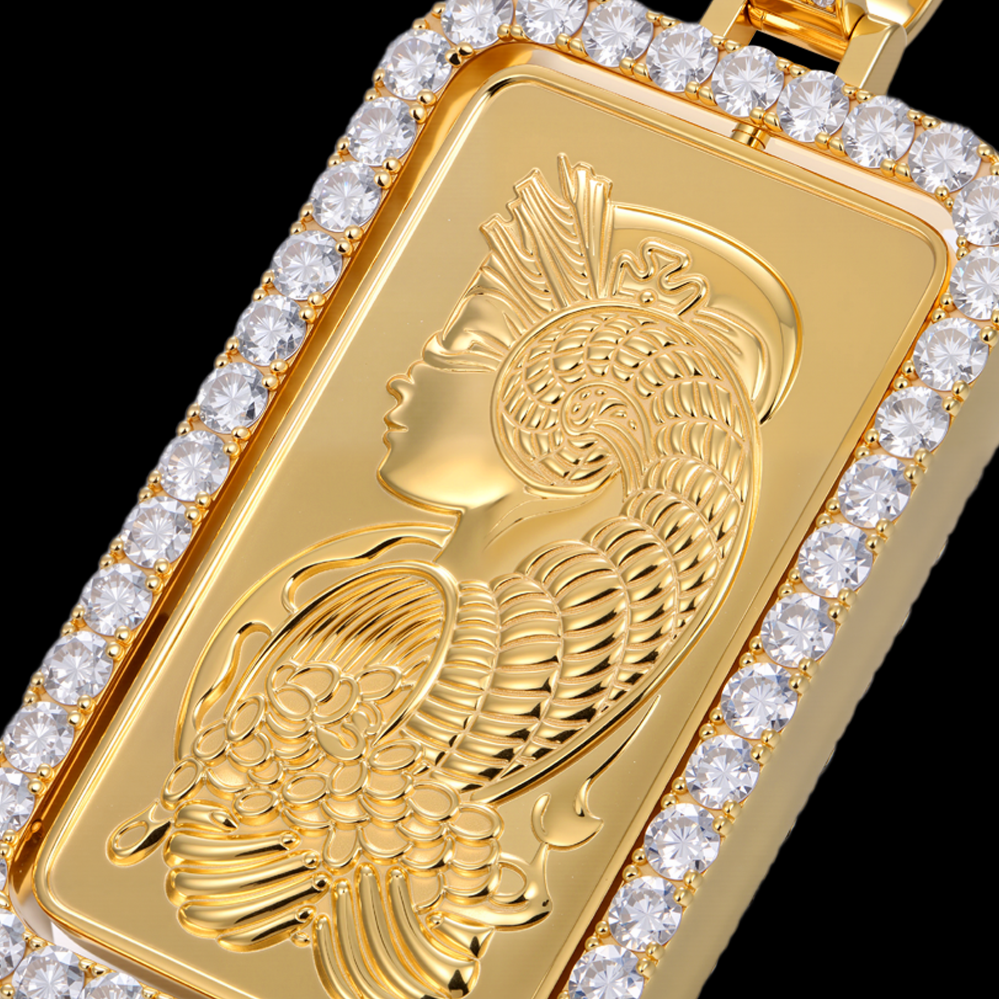 APORRO Premium Custom 14K Gold Double-sided Dogtag Pendant