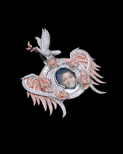 APORRO Premium Custom Fully lced Out Wing Photo Pendant