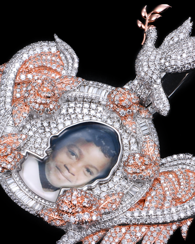 APORRO Premium Custom Fully lced Out Wing Photo Pendant