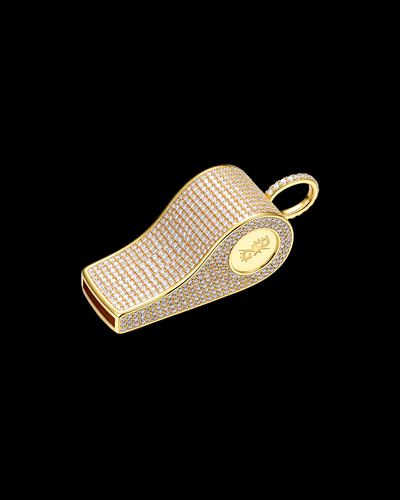 APORRO Premium Custom Fully Iced Whistle Pendant – Functional & Customizable