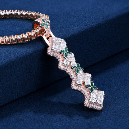 Custom 3D Four-Leaf Clover Font Pendant