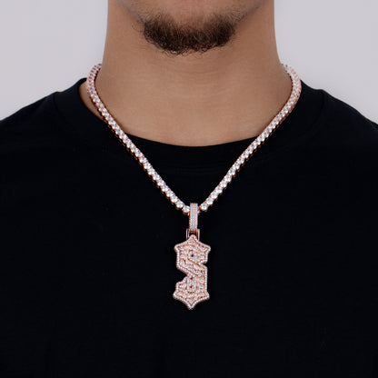 Custom Shaped Diamond Gothic Font Pendant - 51mm