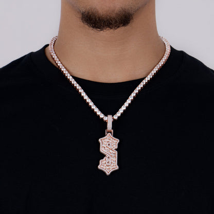 Custom Shaped Diamond Gothic Font Pendant - 51mm