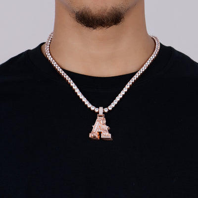 Colgante con fuente rosa personalizada - 30 mm