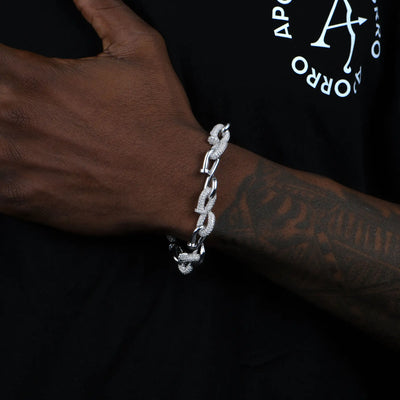 Bracciale a maglie con chiodi intrecciati Moissanite - 10 mm