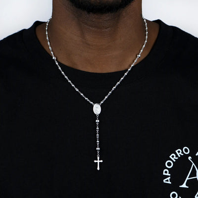 Custom Adjustable 14k Gold Virgin Mary Rosary Necklace
