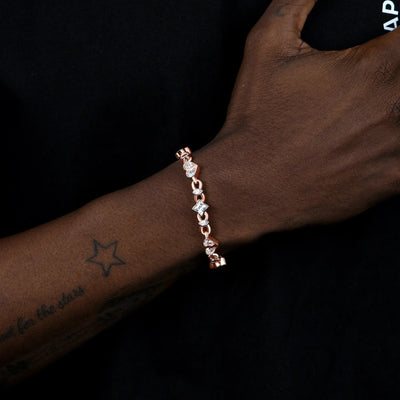 Moissanite Radiant Hearts Entwined Bracelet - 8mm