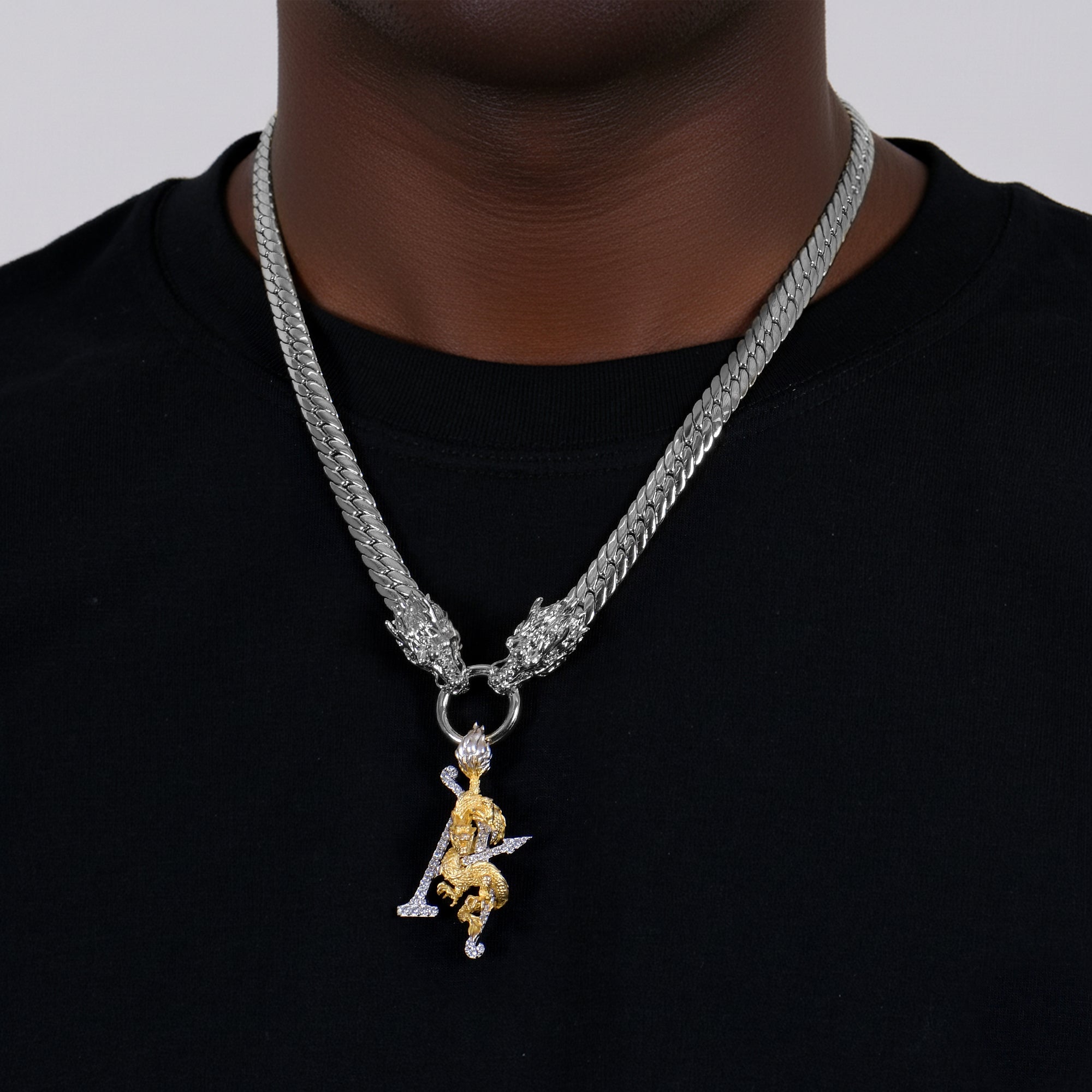 Twin Dragon Icon Chain & Pendant Set