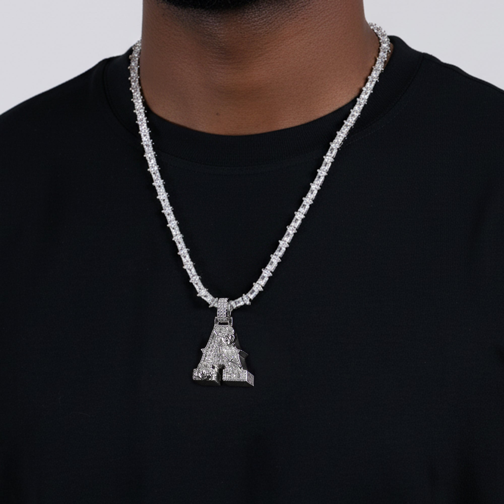 Pendente con carattere rosa personalizzato-30mm