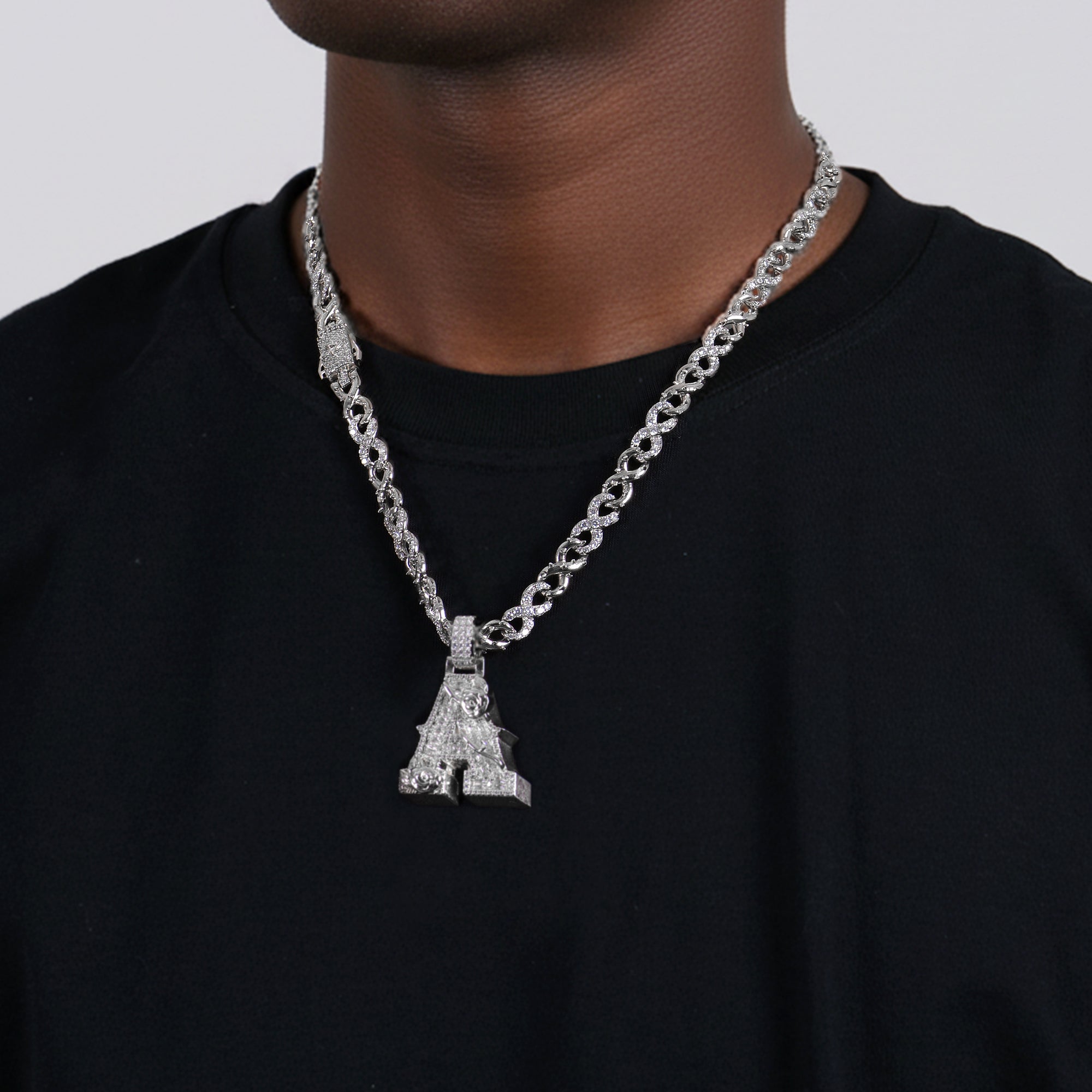 Pendente con carattere rosa personalizzato-30mm