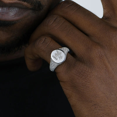 Anillo de sello helado personalizado - Patrón