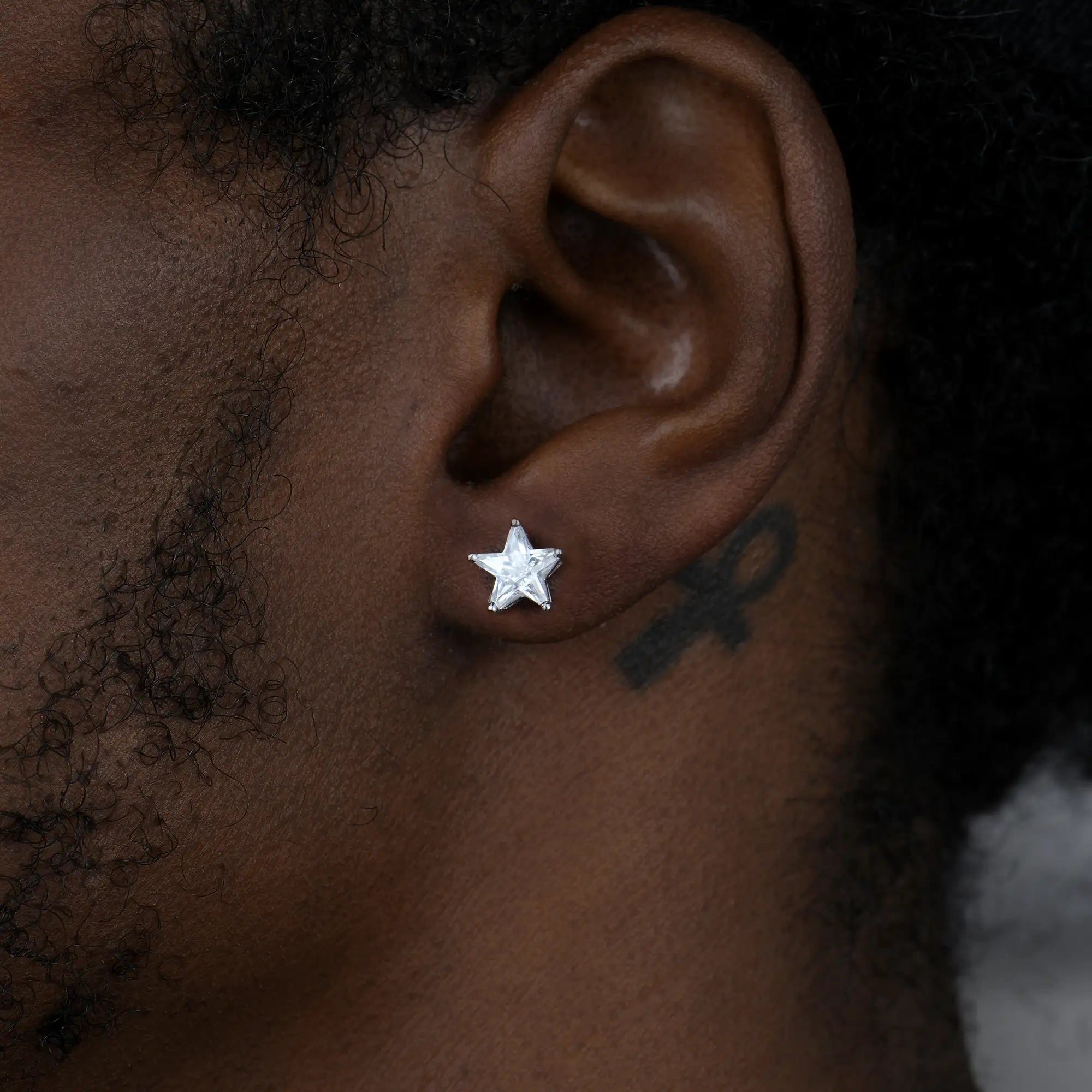 Baguette & Pentagram Stud Earring Set