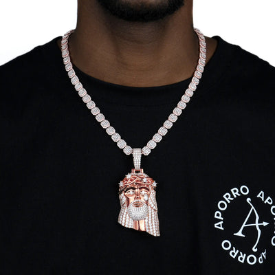 Roségoldener Stern-Jesus-Anhänger & Ketten-Trinity-Set