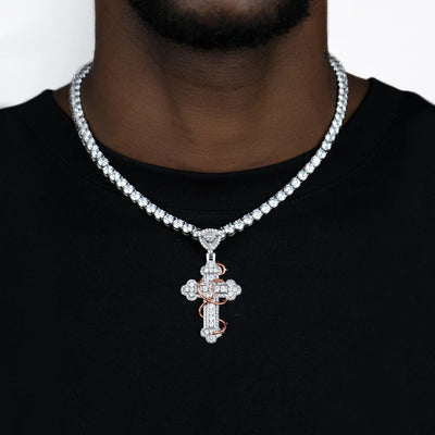 Dornenblüten-Kreuz-Anhänger – klein