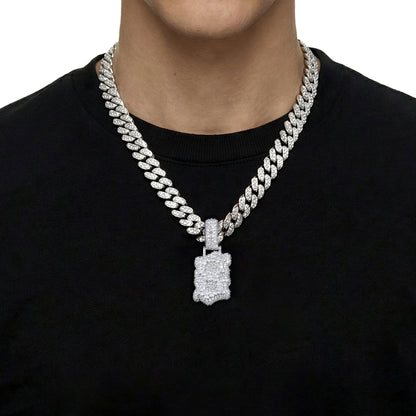 Colgante de doble capa de diamantes con forma personalizada - 35 mm