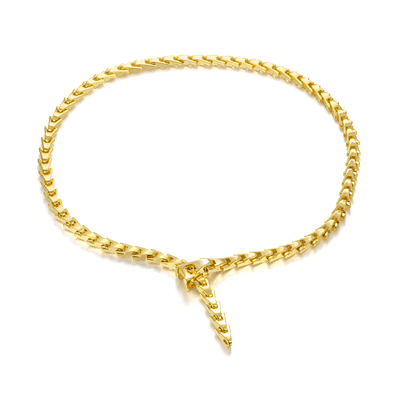 Aporro A® Plain Gold Adjustable Snake Necklace - 8mm
