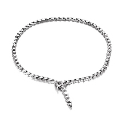 Aporro A® Plain Gold Adjustable Snake Necklace - 8mm