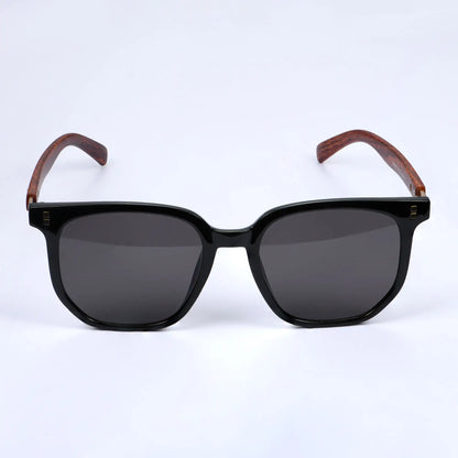 Aporro Classic Black & Wood Style Sonnenbrille