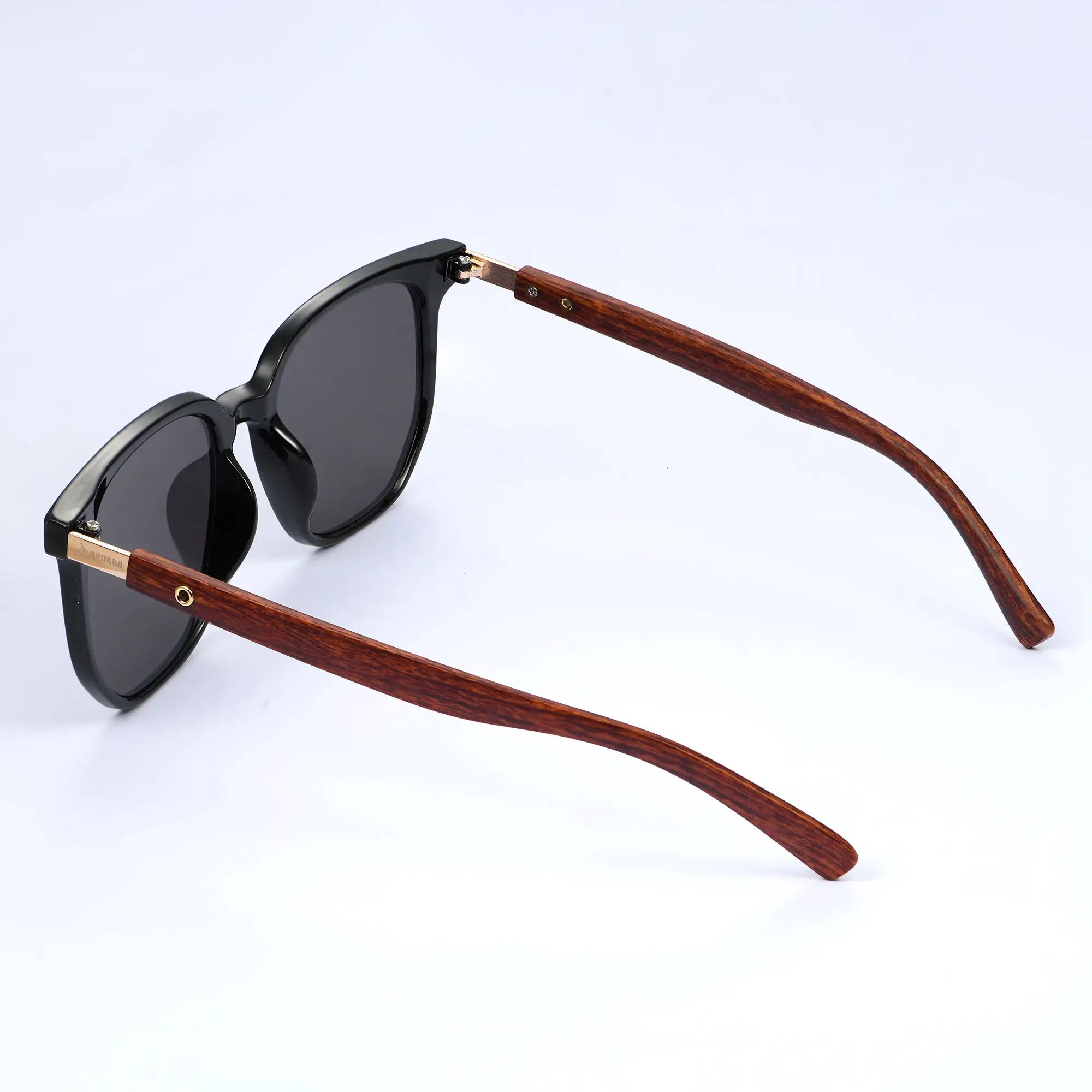 Aporro Classic Black & Wood Style Sonnenbrille