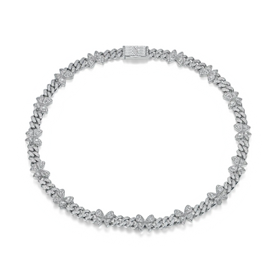 Lebendige kubanische Halskette mit gebündelten Schmetterlingen im Rundschliff – 8 mm