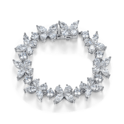 Lebhaftes, birnenförmiges, gemischtes Schmetterlings-Tennisarmband im Marquise-Schliff – 11 mm
