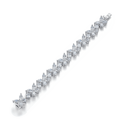Lebhaftes, birnenförmiges, gemischtes Schmetterlings-Tennisarmband im Marquise-Schliff – 11 mm