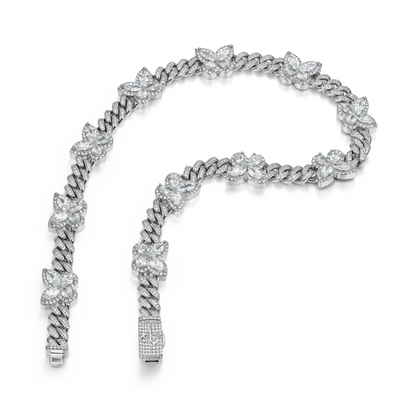 Collar cubano de mariposa de talla marquesa con mezcla vívida en forma de pera - 8 mm