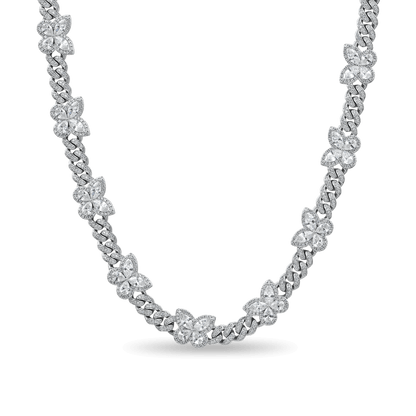 Collar cubano de mariposa de talla marquesa con mezcla vívida en forma de pera - 8 mm